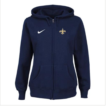 Women's NEW New Orleans Saints Ladies Tailgater Full Zip Hoodie Blue Women's NEW New Orleans Saints Ladies Tailgater Full Zip Hoodie Blue