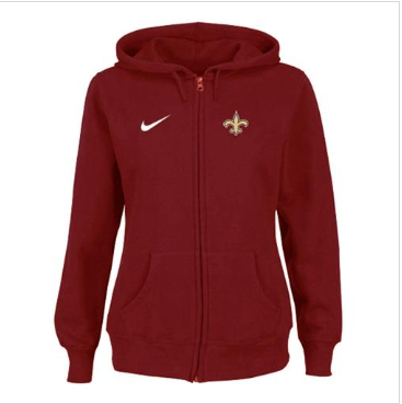 Women's NEW New Orleans Saints Ladies Tailgater Full Zip Hoodie Red Women's NEW New Orleans Saints Ladies Tailgater Full Zip Hoodie Red