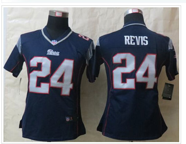 Women's NEW Patriots #24 Darrelle Revis Navy Blue Team Color NFL Elite Jersey
