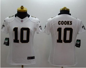 Women's NEW Saints #10 Brandin Cooks White NFL Limited Jersey