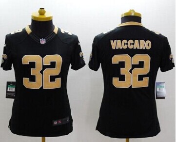 Women's NEW Saints #32 Kenny Vaccaro Black Team Color NFL Limited Jersey