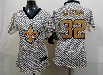 Women's NEW Saints #32 Kenny Vaccaro Zebra NFL Elite Jersey