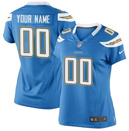 Women's NEW San Diego Chargers Customized Alternate Jerseys Women's NEW San Diego Chargers Customized Alternate Jerseys