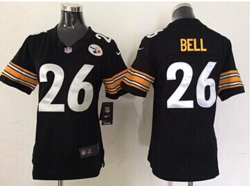 Women's NEW Steelers #26 Le'Veon Bell Black Team Color NFL Elite Jersey