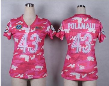 Women's NEW Steelers #43 Troy Polamalu Pink NFL Elite Camo Fashion Jersey