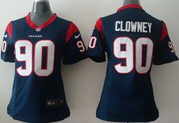 Women's NEW Texans #90 Jadeveon Clowney Navy Blue Team Color NFL Jersey