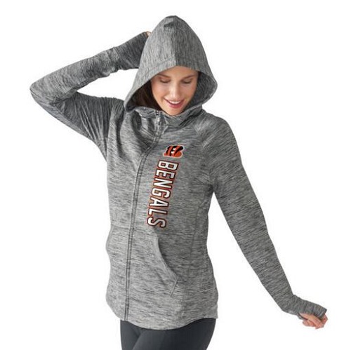 Women's NFL Cincinnati Bengals G-III 4Her by Carl Banks Recovery Full-Zip Hoodie Heathered Gray Women's NFL Cincinnati Bengals G-III 4Her by Carl Banks Recovery Full-Zip Hoodie Heathered Gray