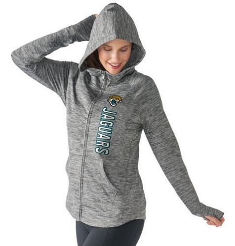 Women's NFL Jacksonville Jaguars G-III 4Her by Carl Banks Recovery Full-Zip Hoodie Heathered Gray Women's NFL Jacksonville Jaguars G-III 4Her by Carl Banks Recovery Full-Zip Hoodie Heathered Gray