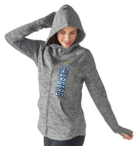 Women's NFL Los Angeles Chargers G-III 4Her by Carl Banks Recovery Full-Zip Hoodie Heathered Gray Women's NFL Los Angeles Chargers G-III 4Her by Carl Banks Recovery Full-Zip Hoodie Heathered Gray