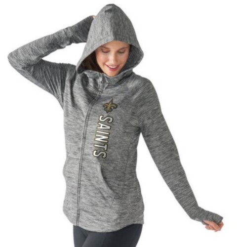 Women's NFL New Orleans Saints G-III 4Her by Carl Banks Recovery Full-Zip Hoodie Heathered Gray Women's NFL New Orleans Saints G-III 4Her by Carl Banks Recovery Full-Zip Hoodie Heathered Gray
