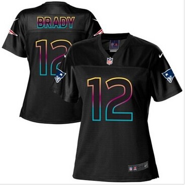 Women's NFL New Patriots #12 Tom Brady Black NFL Limited Jersey
