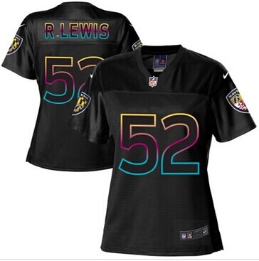 Women's NFL New Ravens #52 Ray Lewis Black Fashion Game Jersey
