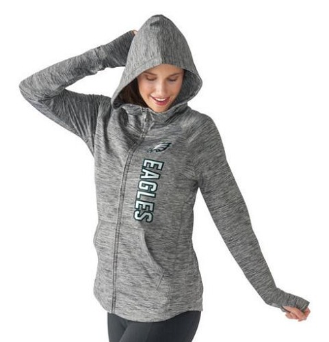 Women's NFL Philadelphia Eagles G-III 4Her by Carl Banks Recovery Full-Zip Hoodie Heathered Gray Women's NFL Philadelphia Eagles G-III 4Her by Carl Banks Recovery Full-Zip Hoodie Heathered Gray
