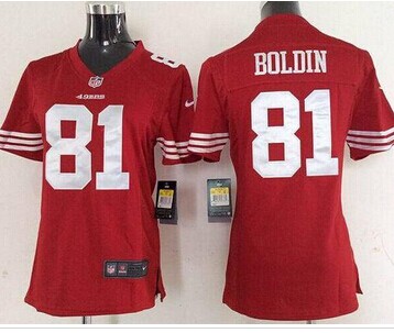 Women's NFL San Francisco 49ers #81 Anquan Boldin Red Team Color NFL Elite Jersey