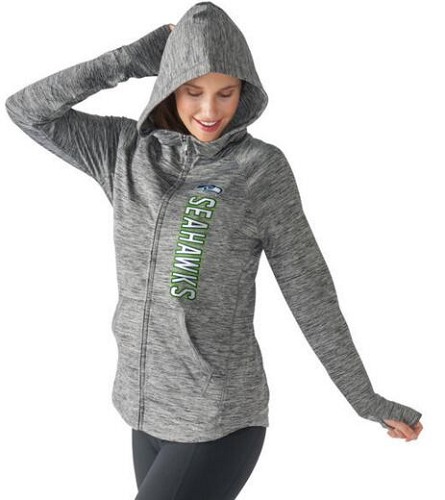 Women's NFL Seattle Seahawks G-III 4Her by Carl Banks Recovery Full-Zip Hoodie Heathered Gray Women's NFL Seattle Seahawks G-III 4Her by Carl Banks Recovery Full-Zip Hoodie Heathered Gray