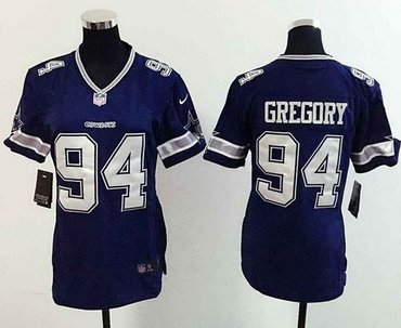Women's New Cowboys #94 Randy Gregory Navy Blue Team Color Stitched NFL Elite Jersey