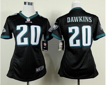 Women's New Eagles #20 Brian Dawkins Black Alternate NFL New Elite Jersey