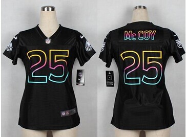 Women's New Eagles #25 LeSean McCoy Black NFL Fashion Game Jersey