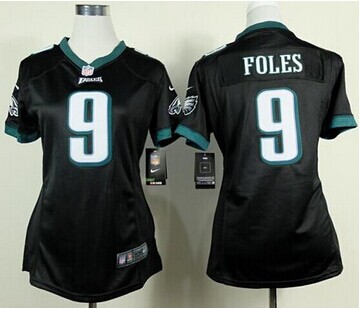 Women's New Eagles #9 Nick Foles Black Alternate NFL New Elite Jersey