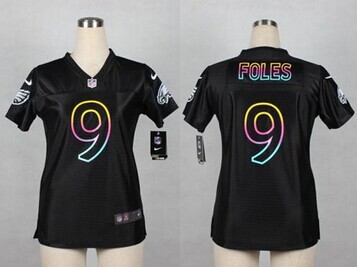 Women's New Eagles #9 Nick Foles Black NFL Fashion Game Jersey