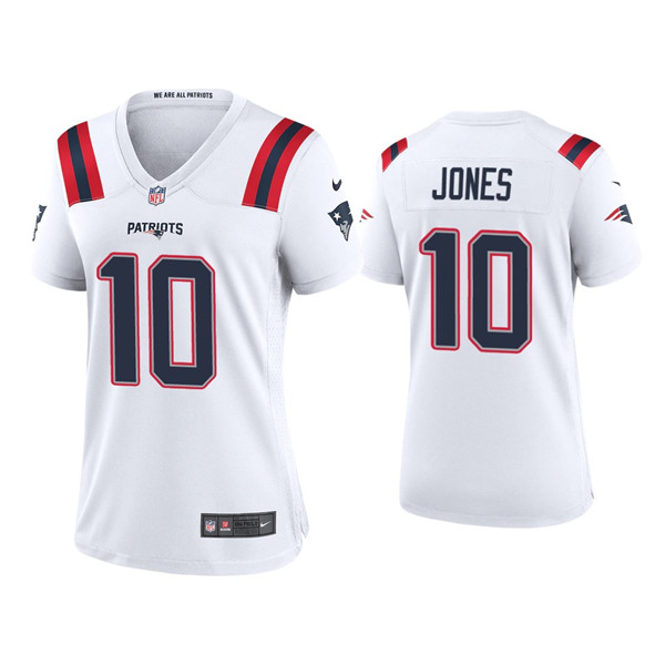 Women's New England Patriots #10 Mac Jones White Vapor Untouchable Limited Stitched Jersey Women's New England Patriots #10 Mac Jones White Vapor Untouchable Limited Stitched Jersey