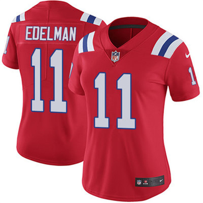 Women's New England Patriots #11 Julian Edelman Red Vapor Untouchable Stitched Jersey(Run Small) Women's New England Patriots #11 Julian Edelman Red Vapor Untouchable Stitched Jersey(Run Small)