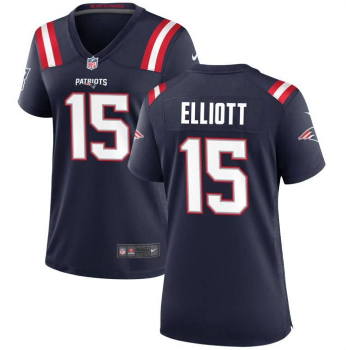 Women's New England Patriots #15 Ezekiel Elliott Navy Stitched Jersey(Run Small) Women's New England Patriots #15 Ezekiel Elliott Navy Stitched Jersey(Run Small)