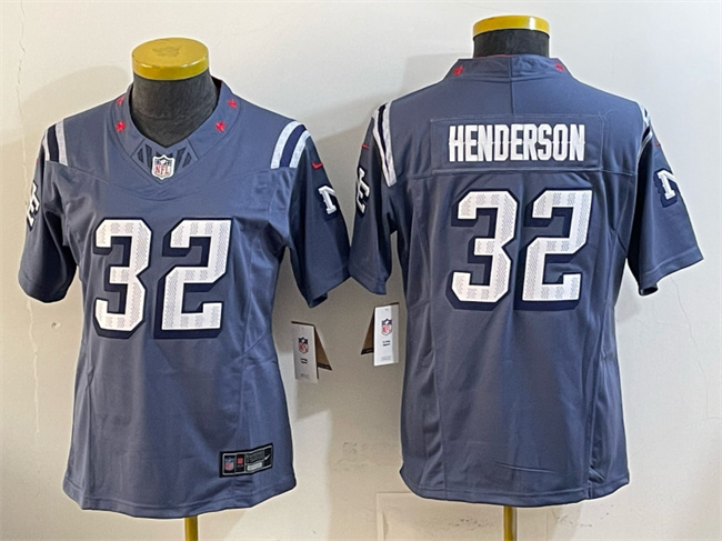 Women's New England Patriots #32 TreVeyon Henderson 2025 “Rivalries” Stitched Football Jersey(Run Small) Women's New England Patriots #32 TreVeyon Henderson 2025 “Rivalries” Stitched Football Jersey(Run Small)