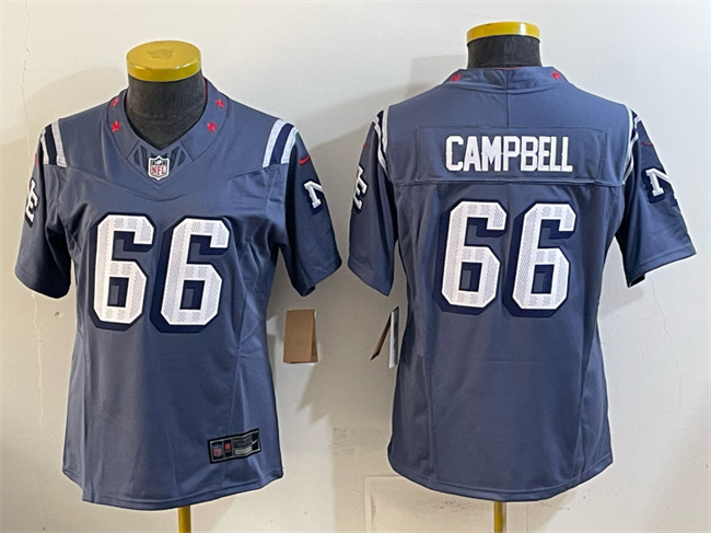 Women's New England Patriots #66 Will Campbell 2025 “Rivalries” Stitched Football Jersey(Run Small) Women's New England Patriots #66 Will Campbell 2025 “Rivalries” Stitched Football Jersey(Run Small)