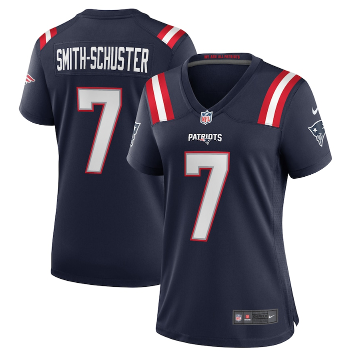 Women's New England Patriots #7 JuJu Smith-Schuster Navy Stitched Game Jersey(Run Small) Women's New England Patriots #7 JuJu Smith-Schuster Navy Stitched Game Jersey(Run Small)