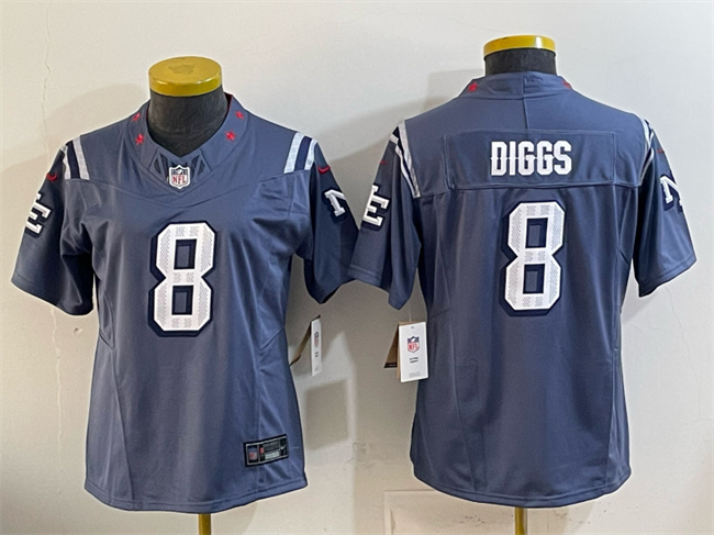 Women's New England Patriots #8 Stefon Diggs 2025 “Rivalries” Stitched Football Jersey(Run Small) Women's New England Patriots #8 Stefon Diggs 2025 “Rivalries” Stitched Football Jersey(Run Small)