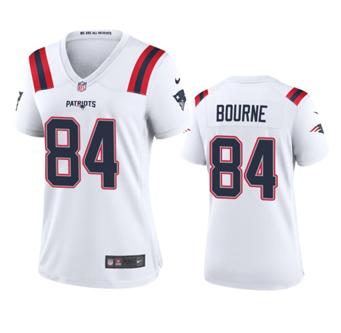 Women's New England Patriots #84 Kendrick Bourne White Stitched Jersey(Run Small) Women's New England Patriots #84 Kendrick Bourne White Stitched Jersey(Run Small)