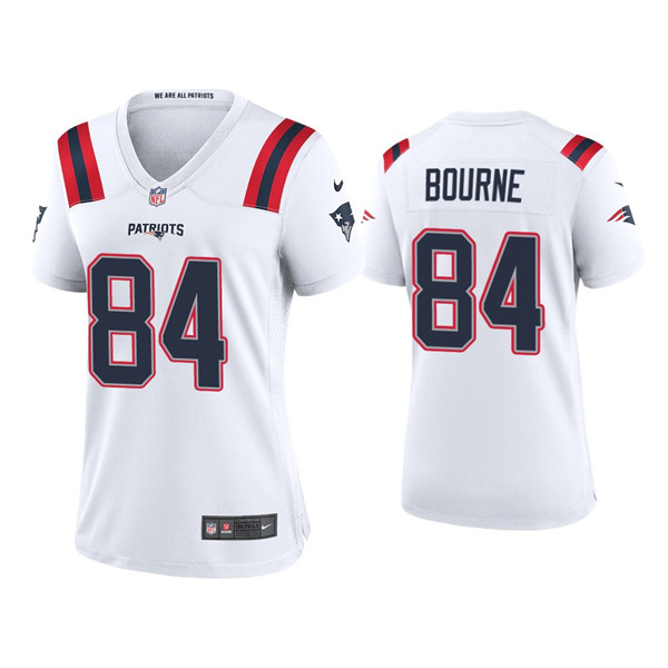Women's New England Patriots #84 Kendrick Bourne White Vapor Untouchable Limited Stitched Jersey Women's New England Patriots #84 Kendrick Bourne White Vapor Untouchable Limited Stitched Jersey