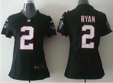 Women's New Falcons #2 Matt Ryan Black Alternate NFL Elite Jersey