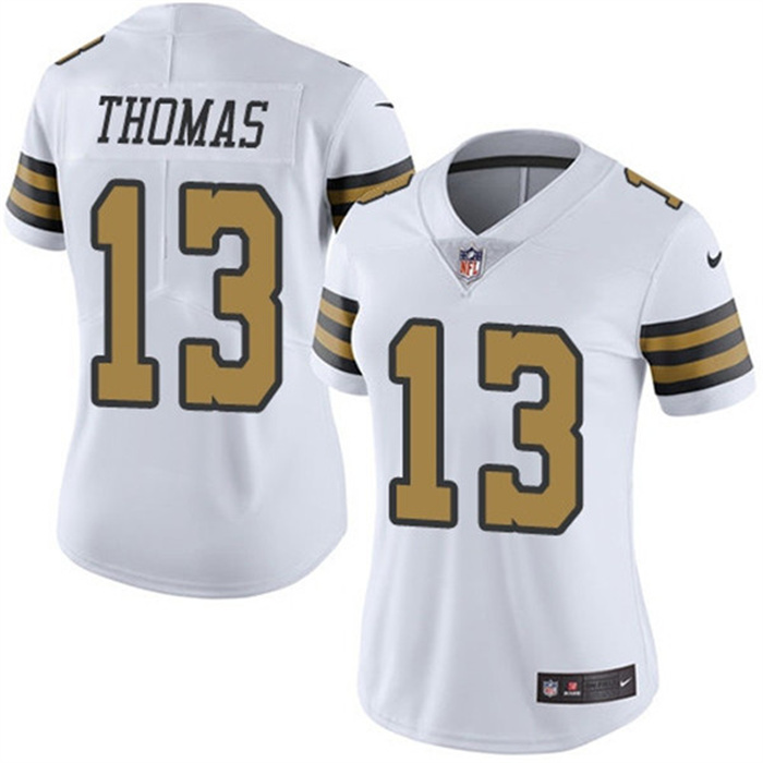Women's New Orleans Saints #13 Michael Thomas White Color Rush Limited Stitched Jersey Women's New Orleans Saints #13 Michael Thomas White Color Rush Limited Stitched Jersey
