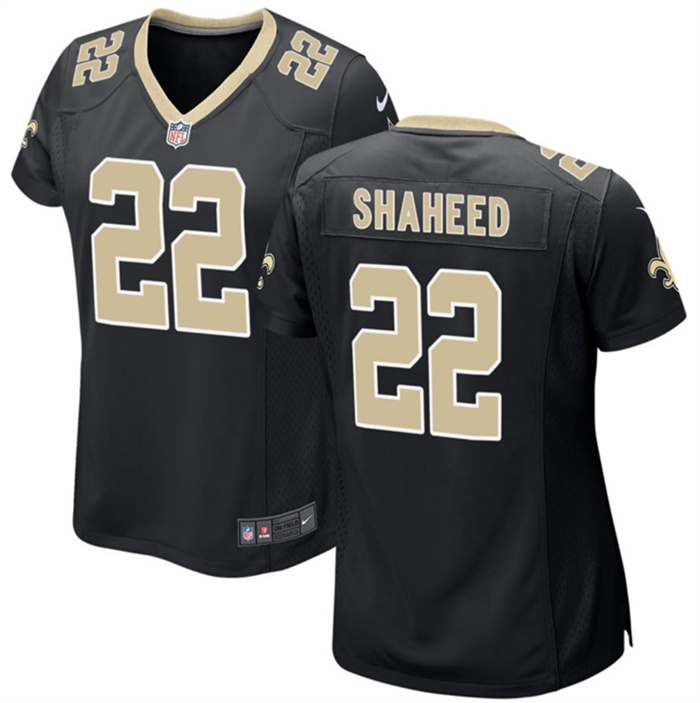Women's New Orleans Saints #22 Rashid Shaheed Black Stitched Game Jersey(Run Small) Women's New Orleans Saints #22 Rashid Shaheed Black Stitched Game Jersey(Run Small)