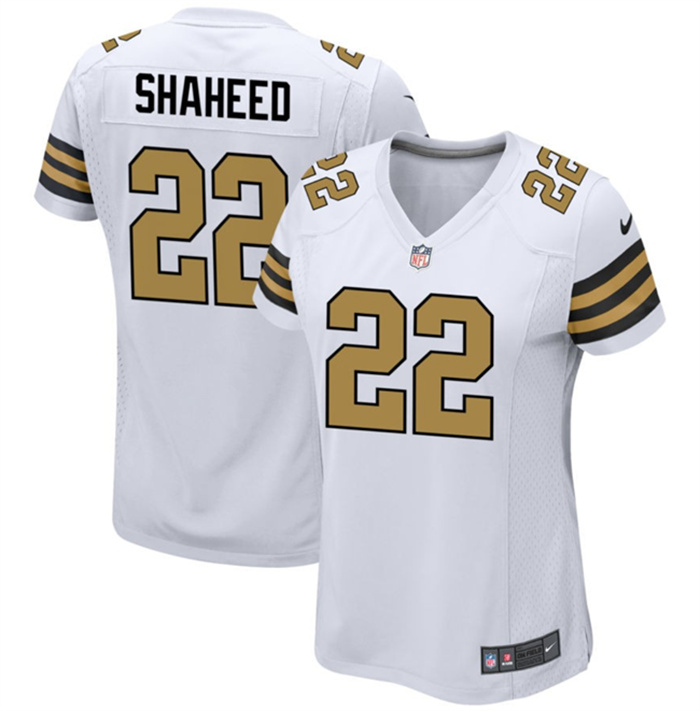 Women's New Orleans Saints #22 Rashid Shaheed White Color Rush Stitched Game Jersey(Run Small) Women's New Orleans Saints #22 Rashid Shaheed White Color Rush Stitched Game Jersey(Run Small)