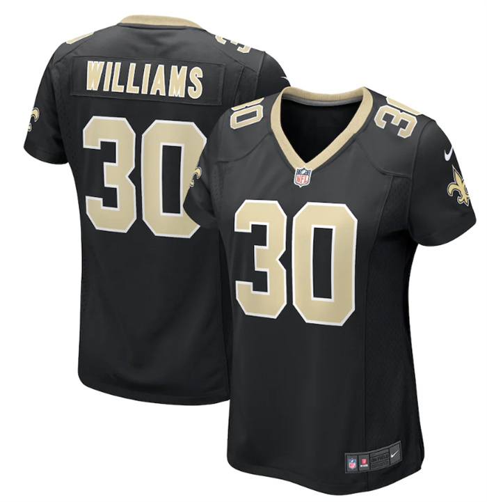 Women's New Orleans Saints #30 Jamaal Williams Black Stitched Game Jersey(Run Small) Women's New Orleans Saints #30 Jamaal Williams Black Stitched Game Jersey(Run Small)