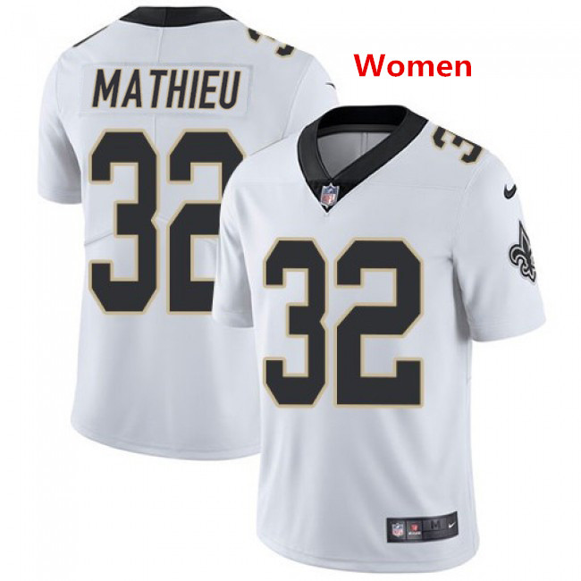 Women's New Orleans Saints #32 Tyrann Mathieu White Color Rush Limited Jersey Women's New Orleans Saints #32 Tyrann Mathieu White Color Rush Limited Jersey