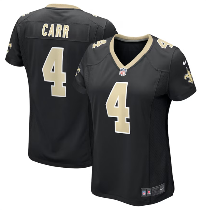 Women's New Orleans Saints #4 Derek Carr Black Stitched Game Jersey(Run Small) Women's New Orleans Saints #4 Derek Carr Black Stitched Game Jersey(Run Small)