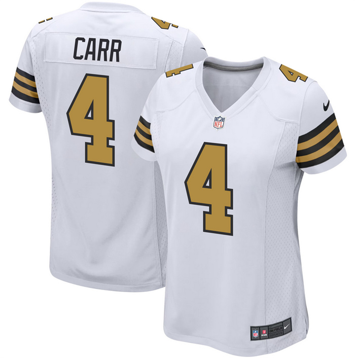 Women's New Orleans Saints #4 Derek Carr White Color Rush Stitched Game Jersey(Run Small) Women's New Orleans Saints #4 Derek Carr White Color Rush Stitched Game Jersey(Run Small)