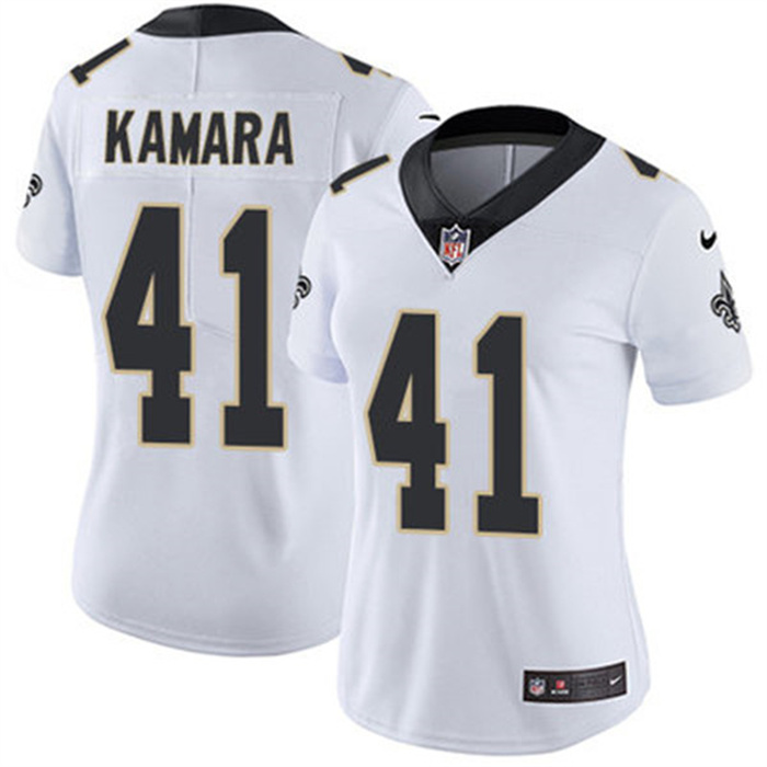 Women's New Orleans Saints #41 Alvin Kamara White Vapor Untouchable Limited Stitched Jersey Women's New Orleans Saints #41 Alvin Kamara White Vapor Untouchable Limited Stitched Jersey