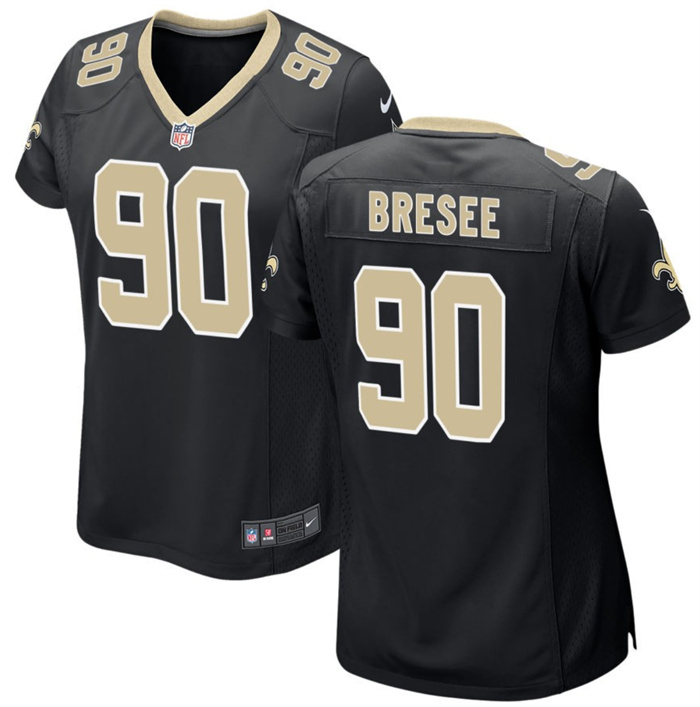 Women's New Orleans Saints #90 Bryan Bresee Black 2023 Draft Stitched Game Jersey(Run Small) Women's New Orleans Saints #90 Bryan Bresee Black 2023 Draft Stitched Game Jersey(Run Small)