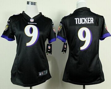 Women's New Ravens #9 Justin Tucker Black Alternate NFL New Elite Jersey