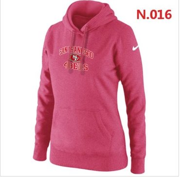 Women's New San Francisco 49ers Heart & Soul Pullover Hoodie Pink Women's New San Francisco 49ers Heart & Soul Pullover Hoodie Pink