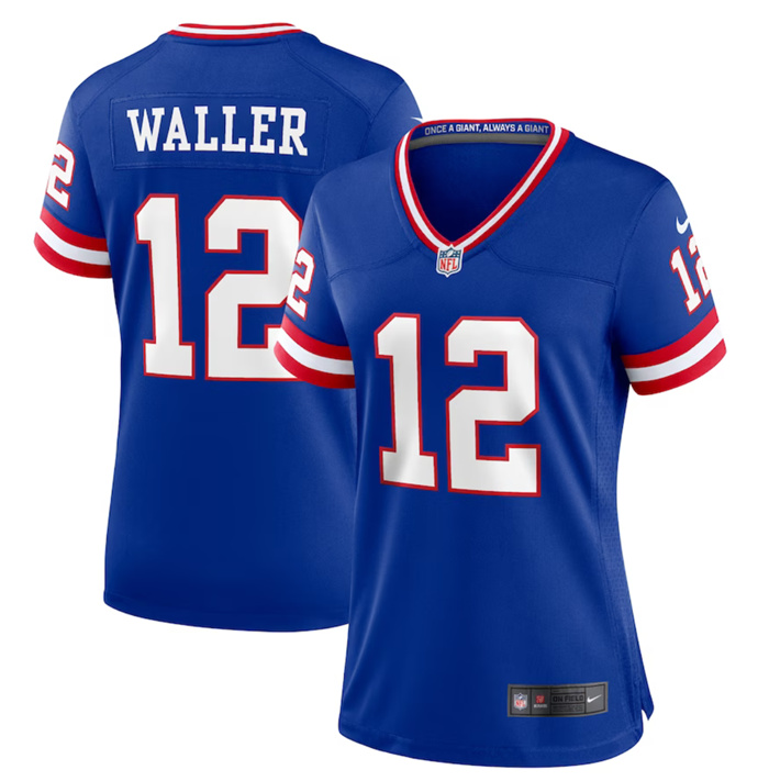 Women's New York Giants #12 Darren Waller Royal Classic Retired Player Stitched Game Jersey(Run Small) Women's New York Giants #12 Darren Waller Royal Classic Retired Player Stitched Game Jersey(Run Small)