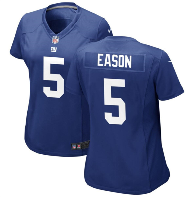 Women's New York Giants #5 Jacob Eason Blue Stitched Jersey(Run Small) Women's New York Giants #5 Jacob Eason Blue Stitched Jersey(Run Small)