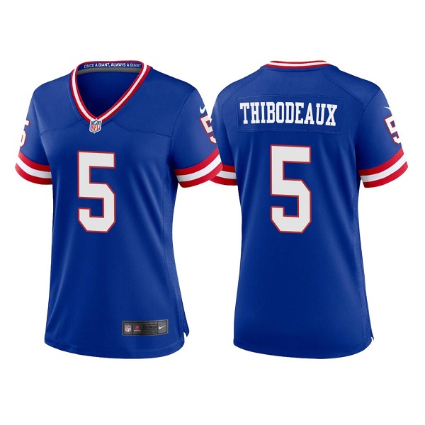 Women's New York Giants #5 Kayvon Thibodeaux Royal Classic Retired Player Stitched Game Jersey(Run Small) Women's New York Giants #5 Kayvon Thibodeaux Royal Classic Retired Player Stitched Game Jersey(Run Small)