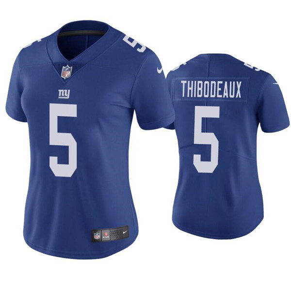 Women's New York Giants #5 Kayvon Thibodeaux Royal Limited Stitched NFL Jersey(Run Small) Women's New York Giants #5 Kayvon Thibodeaux Royal Limited Stitched NFL Jersey(Run Small)