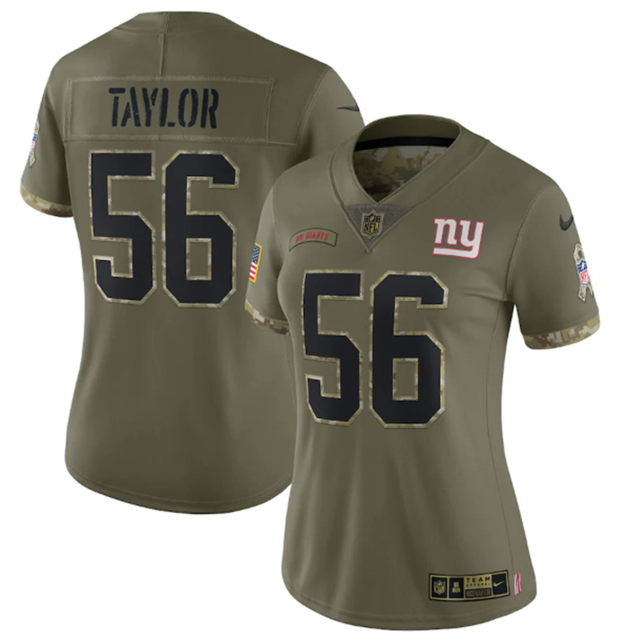 Women's New York Giants #56 Lawrence Taylor Olive 2022 Salute To Service Limited Stitched Jersey(Run Small) Women's New York Giants #56 Lawrence Taylor Olive 2022 Salute To Service Limited Stitched Jersey(Run Small)